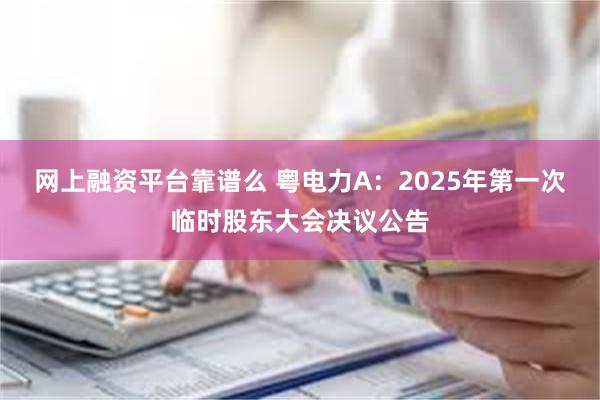 网上融资平台靠谱么 粤电力A：2025年第一次临时股东大会决议公告