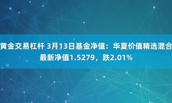 黄金交易杠杆 3月13日基金净值：华夏价值精选混合最新净值1.5279，跌2.01%